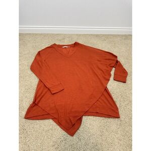 Soft Surroundings Sweater Womens Large Orange Asymmetrical Hem Madison Tunic